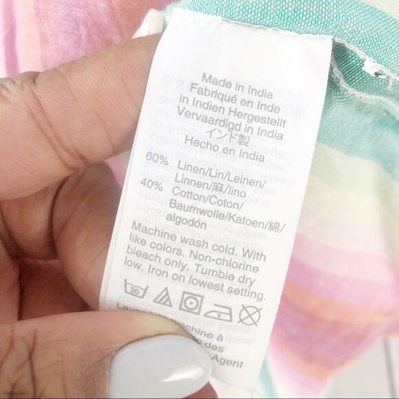 J. Crew Womens Classic-fit boy Shirt in Rainbow Stripe Roll up Sleeve Size 8 NEW - Picture 5 of 6